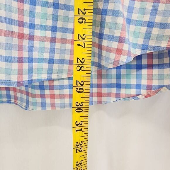 Peter Millar Men's Long-Sleeve Button-up Blue Green Plaid Shirt Size L j14 - Picture 3 of 10